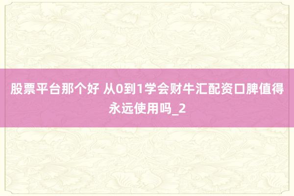 股票平台那个好 从0到1学会财牛汇配资口脾值得永远使用吗_2