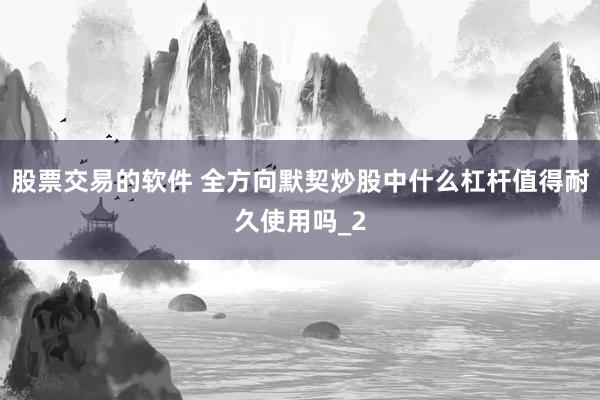 股票交易的软件 全方向默契炒股中什么杠杆值得耐久使用吗_2